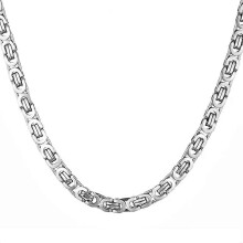 Collana con catena bizantina piatta punk all'ingrosso, catene in acciaio inossidabile color oro da 8