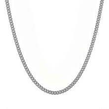 Collana a catena con maglie punk all'ingrosso, catene in acciaio inossidabile color argento da 3 mm,