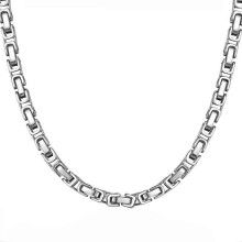 Collana con catena bizantina punk all'ingrosso, catene pesanti in acciaio inossidabile color argento