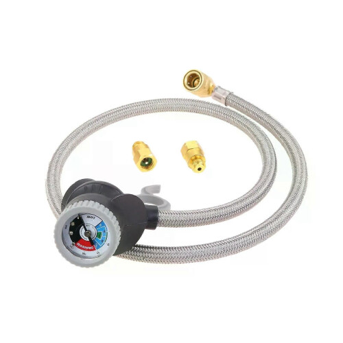 Homoyoyo Tuyau De Charge De Réfrigérant R134A A/C Avec Manomètre Pour Voiture (Filetage 1/2 Pour Lamérique Et Leurope