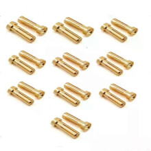 RC Hobby 5/10/20 stuks vergulde 50mm 18mm ronde kogel laag profiel mannelijke vrouwelijke connectorplug