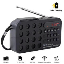 Oplaadbare draagbare FM-radio Mini zonne-Bluetooth draadloze luidspreker Ondersteuning USB TF-kaart