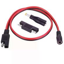 Câble adaptateur SAE vers DC 55 mm x 21 mm femelle 14 AWG avec polarité inversée SAE DC 8 mm pour automobile