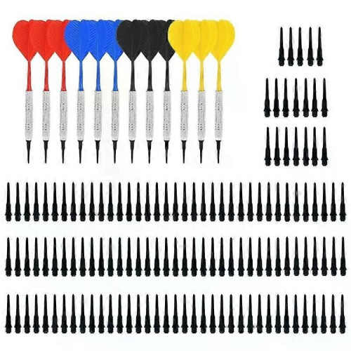 Freccette sicure 12 pezzi 14g Set di freccette con punta in plastica morbida, corpo in plastica, asta 2