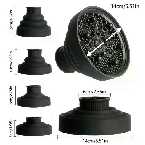 Salon Tool Universal Silicone Hairdryer Diffuser Cover Adjustable Foldable Temperature Resistant Dispersing 1