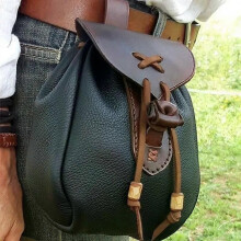 Bolso de cuero con cinturón y accesorios medievales renacentistas para hombre, monedero vikingo, monedero