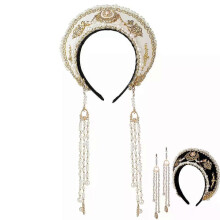 Renaissance Tudor Krone Kopfschmuck Perlen Kette Königlich Französisch Frauen Mittelalter Elisabethanische