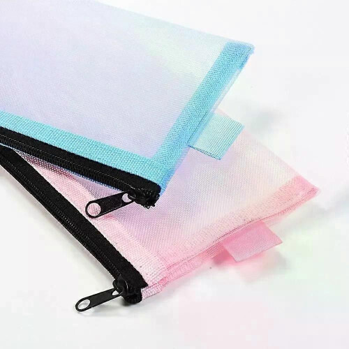 Trousse à crayons en nylon avec fermeture éclair, trousse de papeterie, grande capacité 1
