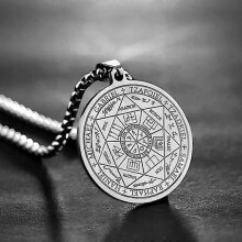 Collane con ciondolo del Sigillo dei 7 Arcangeli per uomo, Sigillo di Salomone, Talismano spirituale,