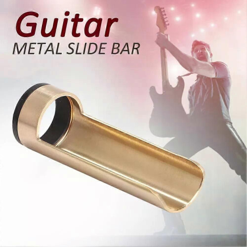 Halvöppen gitarrskjutstång med 2 ändar ring metallfingerhylsa justerbar bredd gitarr slät glid 1