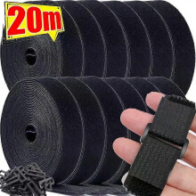 Self Adhesive Loop Straps with Buckles Reusable Nylon Fastening Cable Ties Adjustable Fastener Tape