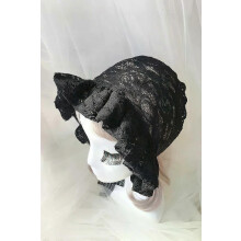 Retro Adjustable Lace Bonnet Hat Women Soft Victorian Style Village Cap Maid Hats Lolita Girl Costume