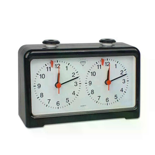 Retro Analog Chess Clock Timer - Wind-Up Mechanical Chess Clock No Battery (Black)