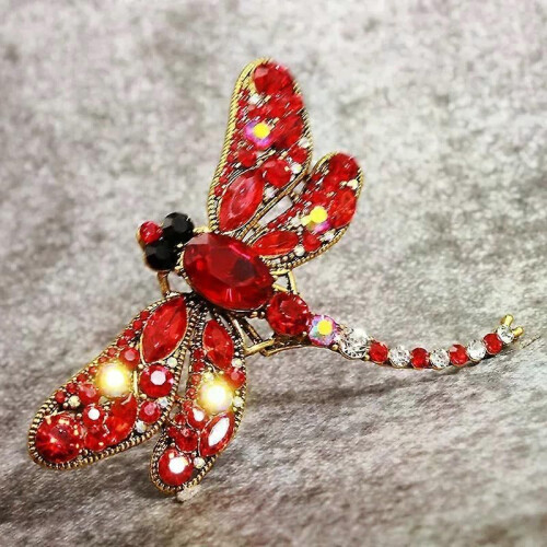 Spille retrò con strass di cristallo e libellula per donne, spille per sciarpe, gioielli, accessori 2
