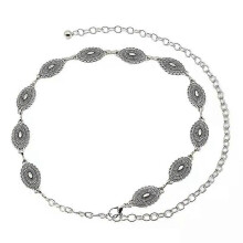 Cinturón de cadena de metal estilo étnico retro versátil para mujer, estilo bohemio, con cadena para