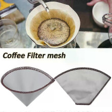 Herbruikbaar pour-over koffiefilter roestvrij staal fijnmazig koffiefilter druppelkegel papierloos universeel