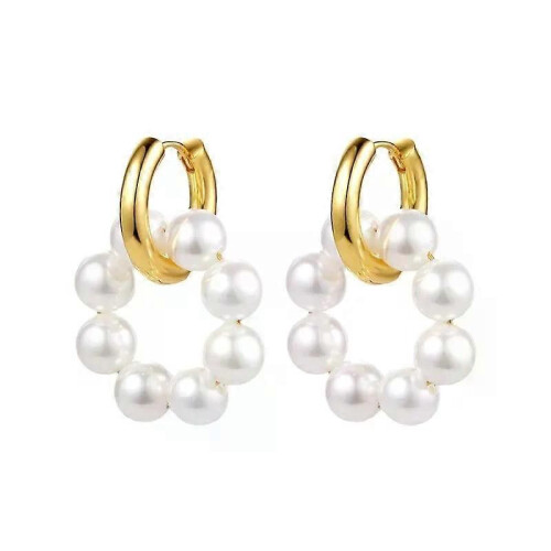 Shevalues Orecchini eleganti per donne e ragazze, orecchini a cerchio color oro, classici, alla moda,