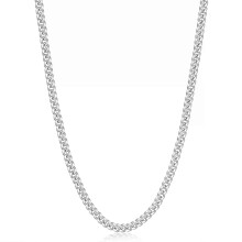 Catena a maglie cubane Shevalues da 4 mm, color argento, in acciaio inossidabile Miami cubano di alta