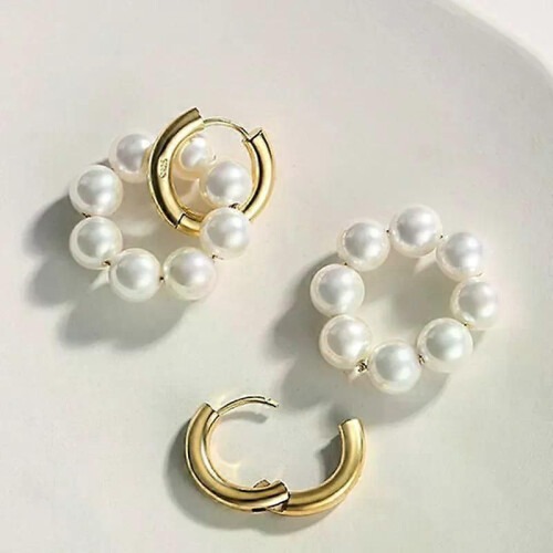 Shevalues Orecchini eleganti per donne e ragazze, orecchini a cerchio color oro, classici, alla moda, 2
