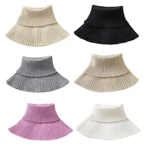 Gerippter gestrickter falscher falscher Kragen, abnehmbarer Winterpullover, Rollkragenpullover, Dickey,