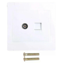 RJ45-netwerkadapter + tv-antenne coaxiale wandmontage-uitgang frontpaneelaansluiting