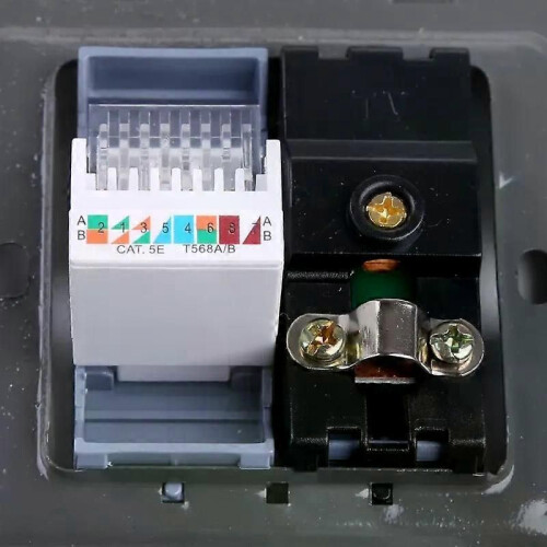 RJ45 Network Adapter+TV Antenna Coaxial Wall Mount Output Faceplate Panel Socket 2