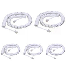 RJ9 opgerolde telefoonkabel 6FT gebogen telefoon vaste telefoon handset handvat lijnkabel 4P4C 6Ft/185m