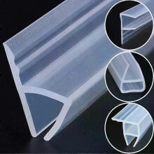 Siliconenrubber 100 cm H/F/U/hoektype Toepasselijke glasdikte 6 mm afdichtstrip voor frameloos glas
