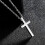 Ciondolo per auto da ragazza, con catena corta e lunga, in argento antico, a forma di croce bifacciale, 3