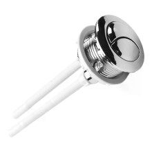 Zilveren toilet drukknop voor mechanische bovenspoelklep, spoelbakken met dubbele spoeling, kunststof