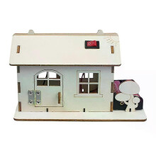 Simulazione di cabina in legno per bambini 3D modello di casa in legno fatto a mano fai da te puzzle