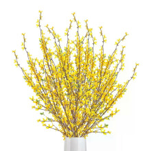 Rama de flores de simulación falsa nórdica Takaeda amarillo jazmín de invierno adornos para el hogar