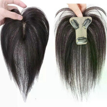 Topper per capelli umani Slik per donne, con clip sottile, con frangia 3D, per capelli voluminosi e