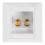 SODIAL(R)Wall Socket Connection Port with 2 Jack Speaker White 1