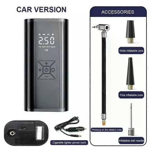 Smart Air Compressor 2000mAh Portable Tyre Inflator 150PSI Electronic Inflatable Pump 12V LED Display 2
