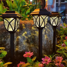 Zonne-energie LED-lantaarn gazon pad landschap buitenverlichting tuin nachtlamp