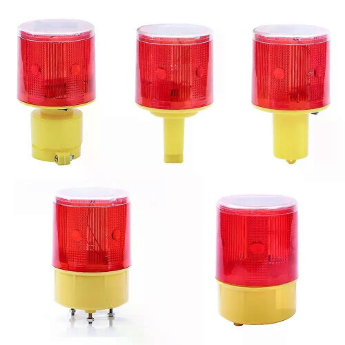 Solar Strobe Warning Red Light For Night Road Construction Cone Traffic Light Signal Safety Emergency
