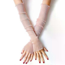 Guantes de gasa con protección solar para mujer, largos y finos, sin dedos, con protección solar, para