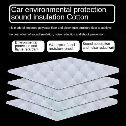 Algodón absorbente acústico para coche, resistente al calor, blanco, ignífugo y a prueba de golpes. 2