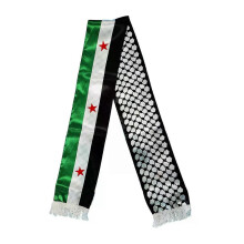 Syrische satijnen sjaal De Syrische Arabische Republiek Syrische driesterren sjaalbanner 15*150cm