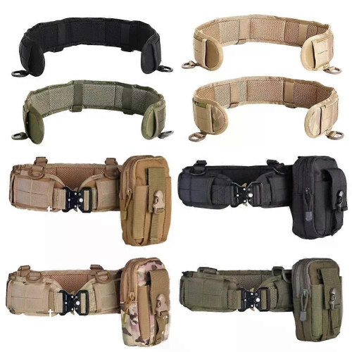 Cinturón táctico de combate para caza MOLLE para hombre, conjunto de cinturón de combate, cinturón de