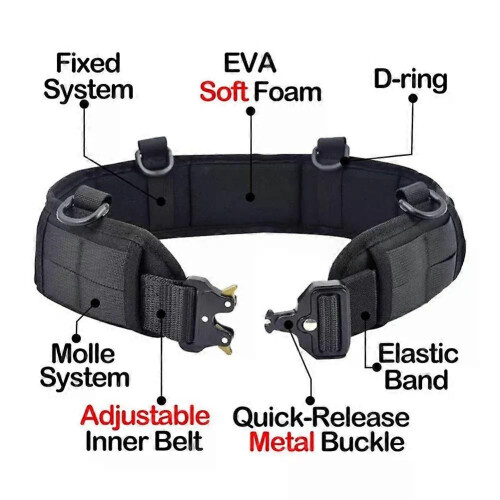 Cinturón táctico de combate para caza MOLLE para hombre, conjunto de cinturón de combate, cinturón de 2