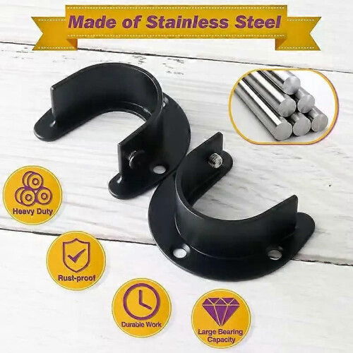 Support de fixation de siège en acier inoxydable pour tringle de suspension de garde-robe 2