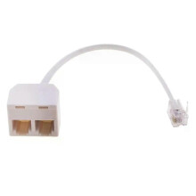Telefoonsplitter mannelijk naar 2 vrouwelijk converterkabel RJ11 6P4C telefoonwandadapter en scheider