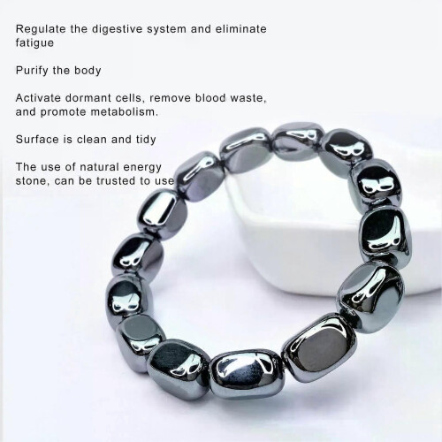 Bracciale Terahertz con perline elastiche naturali sciolte in pietra Bracciale Terahertz per donna e 1
