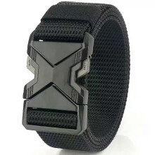 Cinturón de nailon trenzado para hombre, nuevo, ligero y transpirable, con hebilla de 125 cm, ideal