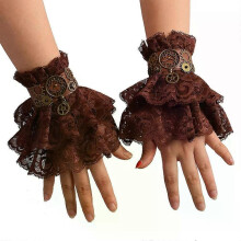 Guanti Steampunk, polsini da polso, da donna, stile gotico punk, stile Lolita, per cosplay, bracciali