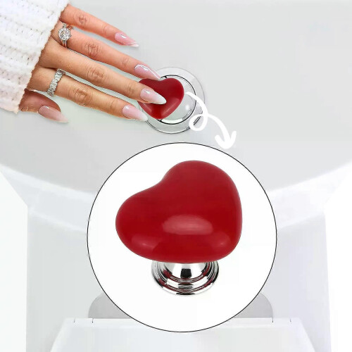 Pulsante per WC a forma di cuore, per manicure da donna, 4 pezzi 2