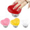 Pulsante per WC a forma di cuore, per manicure da donna, 4 pezzi 1