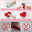 Pulsante per WC a forma di cuore, per manicure da donna, 4 pezzi 5